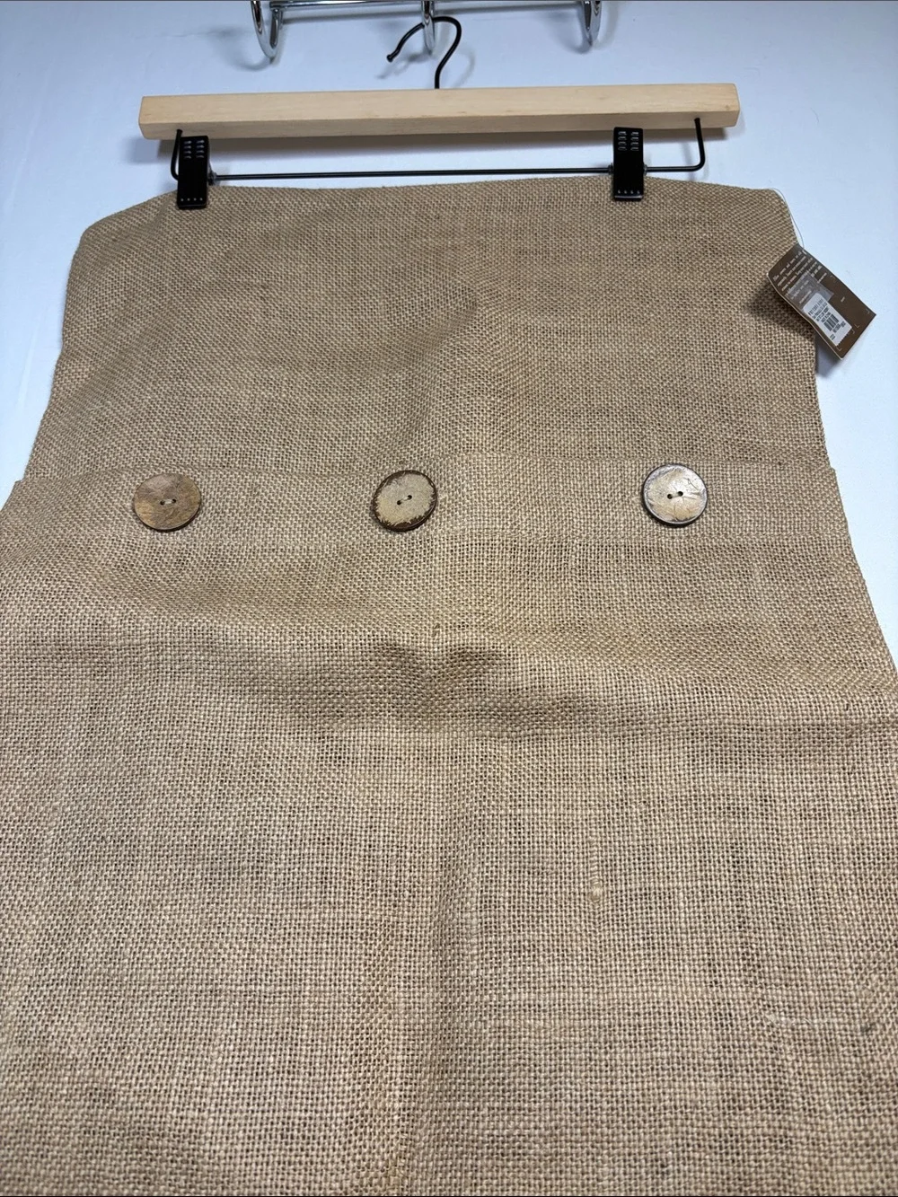 POTTERY BARN Accents New Decorative Button Kenaf Natural Pillow Cover 16